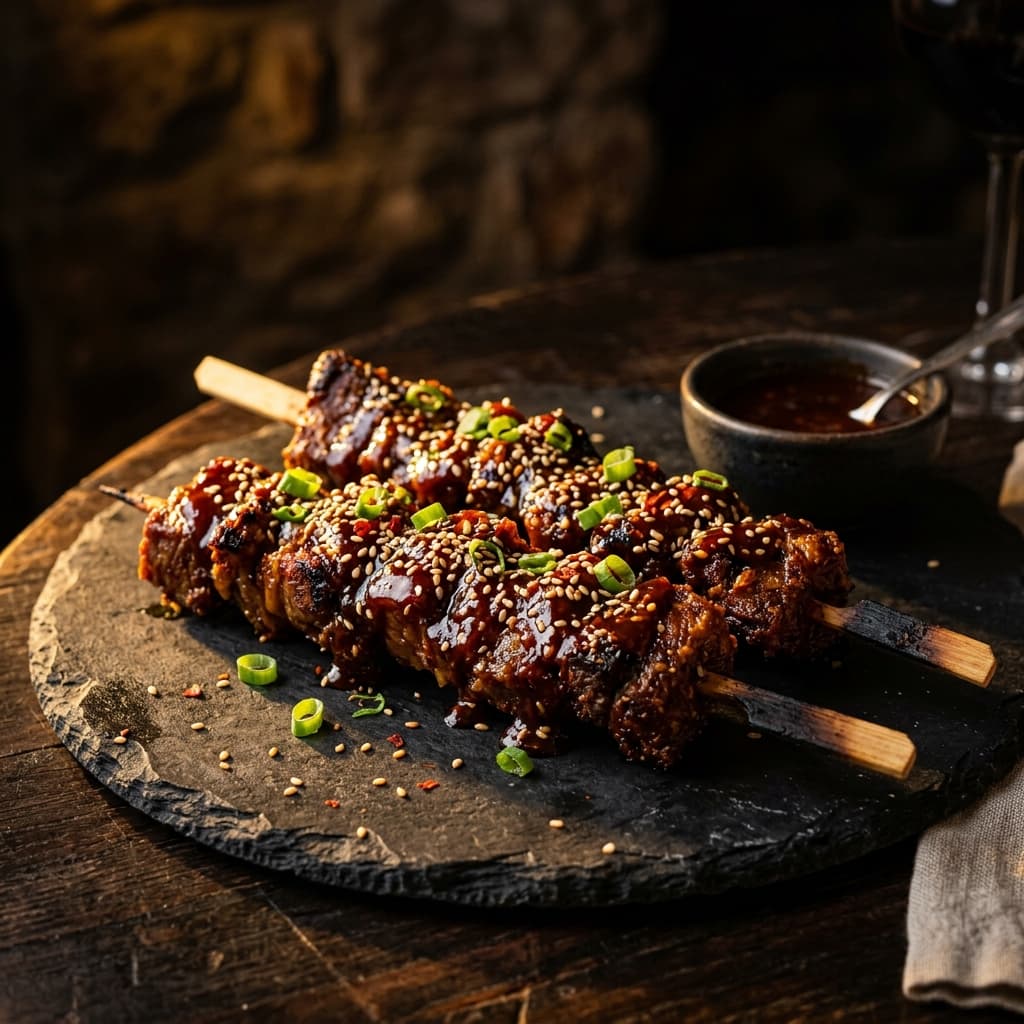 Brochettes d'Agneau Frites & Glacées (2 pcs)